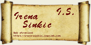 Irena Sinkić vizit kartica
